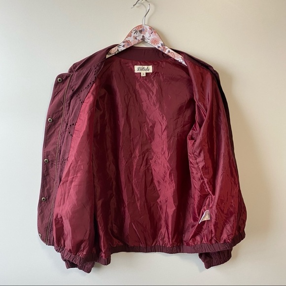 LISTICLE Maroon Eyelet Bomber Jacket! Large - Picture 6 of 8